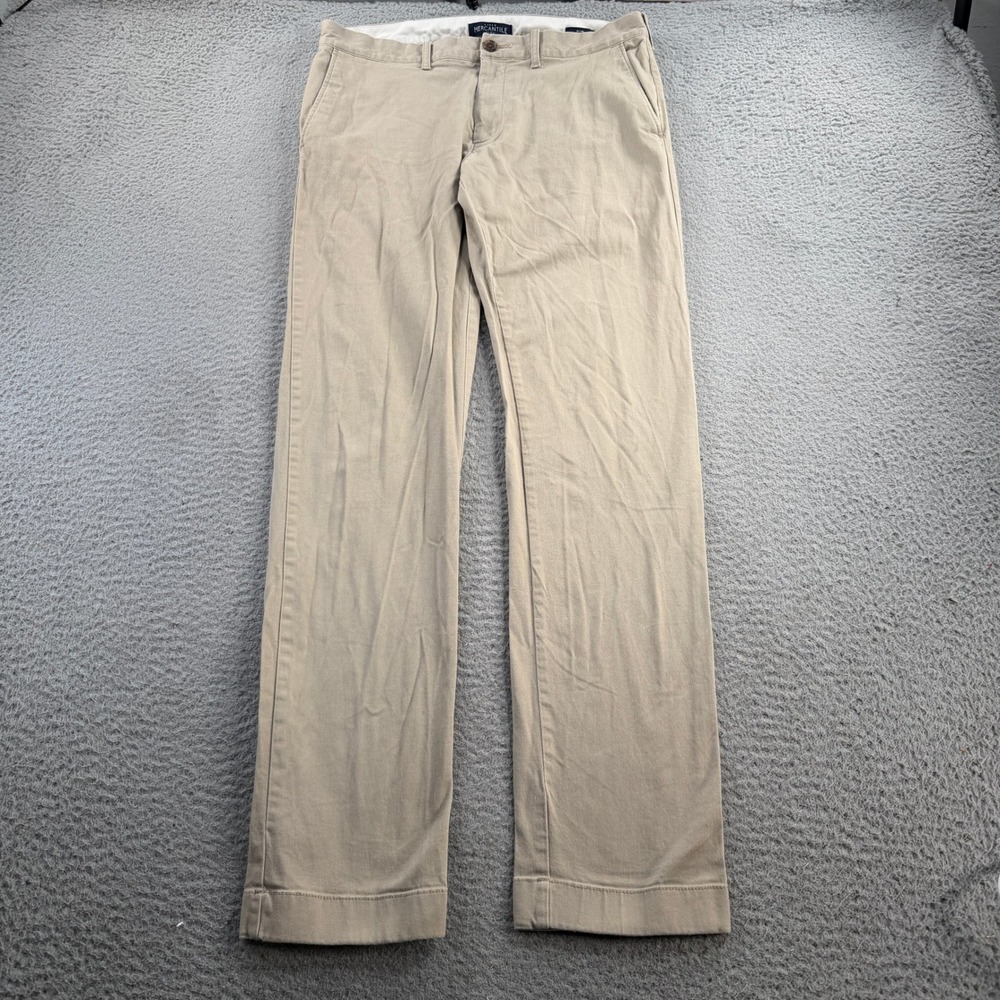 J.Crew Mercantile Chinos Flex Slim Mens 32x34 Khaki Tan Stretch Pants